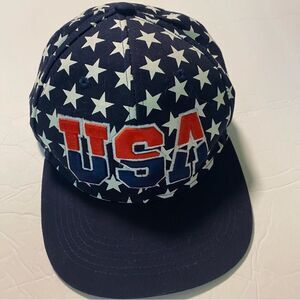 USA AMERICANA embroidered hat cap red white blue starts snap back patriotic